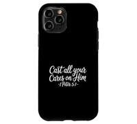 1 Peter 5:7 Cast All Your Cares On Him Christian Bible Verse Case for iPhone 11 Pro
