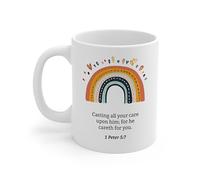 1 Peter 5:7 Cup Classic Drinkware Funny Coffee Cups for Milk Home Women 330Ml