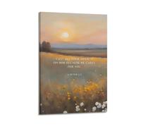1 Peter 5 7 Watercolor ChristianCanvas Poster Wall Art Poster for Room Living Room Study Aesthetics And DecorationFrame-style 24x36inch(60x90cm)