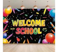 1 photography background banner - a bright "Welcome Back to School" landscape cloth suitable for the back-to-school party