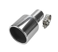1 Piece 114mm Outlet Universal Modification Car Accessories Silver Curly Flange Muffler Exhaust Stainless Steel Tip End Pipe Car Exhaust Tail Pipe(Angle cut-Inlet 51mm)