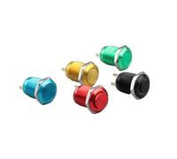 1 piece 12mm Metal Push Button Switch Oxidized Color Self Reset/Instant Reset Flat Head/Tall Head 2 Pin Waterproof Normally Open Contact(Yellow,FLAT_MOMENTARY(RESET))