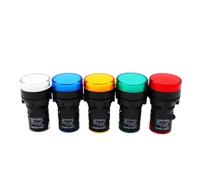 1 piece 12V 24V 220V 380V 22mm panel mount LED power indicator light signal light(Yellow,16MM,110V)