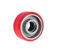 1 Piece 2.5 inch/3 inch/4 inch/5 inch Iron core Polyurethane Caster PU Swivel Wheel Medium Silent red(Single No Bearing,2.5 Inch)