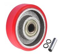 1 Piece 2.5 inch/3 inch/4 inch/5 inch Iron core Polyurethane Caster PU Swivel Wheel Medium Silent red(Single with bearing,3 Inch)