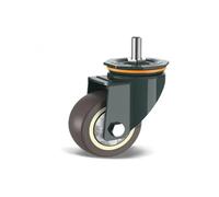 1 Piece 2.5 inch M10/M12/M14/M16/M20 Screw Universal Wheel with Brake Rubber Shaft Caster Pulley Silent Machine Single Load 65KG
