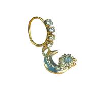 1 Piece 22G CZ Dangle Nose Rings Stainless Steel Nose Studs Crystal Butterfly Fish Bee Stars Moon Starfish Leaf Dangling Hoop Surgical Piercing Body Jewelry Bone Nostrial Tragus Studs Fashion Dainty