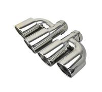 1 Piece 304 Stainless Steel Dual Exhaust Tip Pipes H Type For Universal Car Muffler Modify Tail Tips Car Exhaust Pipe