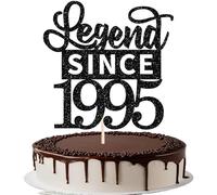 1 Piece 31th "Legend Since 1995" Cake Decoration Glitter Happy Birthday 31st Cake Decoration for 30 Fabulous Cheers on 31th Birthday Anniversary Party Cake Decorations Black