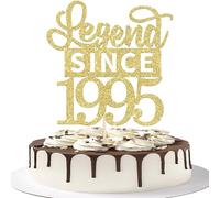 1 Piece 31th "Legend Since 1995" Cake Decoration Glitter Happy Birthday 31st Cake Decoration for 30 Fabulous Cheers on 31th Birthday Anniversary Party Cake Decorations Gold