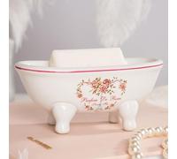 1 Piece 5.7" Mini Ceramic Clawfoot Double Ended Bathtub Soap Dish Vintage Decortative Soap Dish (Style 01)