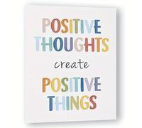 1 Piece 50x70cm "Positive Thoughts Create Positive Things" Growth Mindset & Calming Corner Classroom Canvas Paintings, Wall Art Poster and Prints, Wall Picture for Relax Office Decor（without frame）