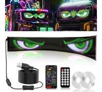 1 Piece 52x7.6in Extra-Large Devil Eyes Light for Truck Windshield, Flex LED Display for Car Eyes, Programmable Soft Screen Dynamic Car Eyes Easter St. Patrick's Day Shamrock Bunny Decor