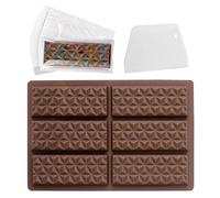 1 Piece 6-Grid Diamond Texture Mold, 100 Pieces Food Packaging Bags, 1 Piece Scraper, Chocolate Candy Mold, Non-Stick Waffle Mold, DIY Kitchen Baking Mold