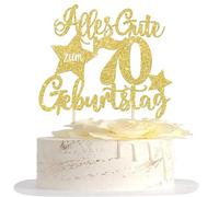 1 Piece 70th Birthday Cake Decoration Happy 70th Birthday Cake Decoration Happy Birthday Cake Topper for 70th Anniversary Party Cake Decoration Gold
