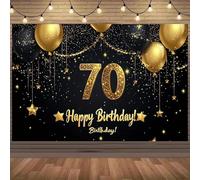 1 piece 70th birthday party background cloth birthday decoration colorful balloons stars flashlights celebration