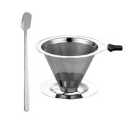1 Piece 800 Mesh Coffee Filter, 1 Base Plate, 1 Silicone Cover, 1 Coffee Spoon, Coffee Filter Set, Reusable Coffee Filter, Pour-Over Coffee