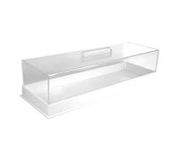 1-Piece Acrylic Pastry Display Case with Clear Lid, Rectangular Cake Stand Tray for Dessert Table, Marble Pattern, Lightweight Bread Holder for Party, Birthday, Wedding