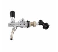 1 Piece Adjustable Flow Chrome Barrel Beer Faucet - Barrel Faucet for Home Brewing with Ball Lock Disconnect (Silver)