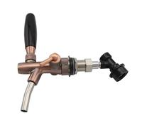1 Piece Adjustable Flow Chrome Barrel Beer Faucet - Premium Barrel Faucet for Home Brewing with Ball Lock Disconnect (Bronze)