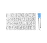 1 Piece Alphanumeric Capital Letter Mold, 1 Piece Pipette, DIY Silicone Resin Mold, Decoration Mold, Casting Mold, Suitable for Making Jewelry, Pendants, Key Chains