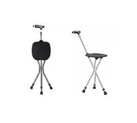 1 Piece Aluminum Walking Sticks,Folding Walker,Portable Bench,Free 3 Spare Original Foot Pads+seat Cushion Covers(1)