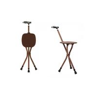 1 Piece Aluminum Walking Sticks,Folding Walker,Portable Bench,Free 3 Spare Original Foot Pads+seat Cushion Covers(2)