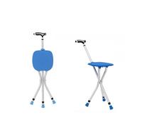 1 Piece Aluminum Walking Sticks,Folding Walker,Portable Bench,Free 3 Spare Original Foot Pads+seat Cushion Covers(3)