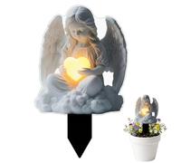 1 Piece Angel Grave Decoration, Angel Garden Ornaments and Grave Edging Border for Cemetery, Weatherproof Flower Pot Ornament for Pot Farm Cemetery Decoration