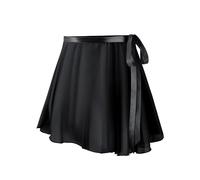 1 Piece Ballet Skirt, Women's Wrap Skirt, Ballet Rock, Adjustable Belt Waist, Ballet Dance Outfit, Chiffon Skirt, Dance Skirt for Girls and Women (Black)