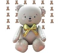 1 Piece Bear-Shaped Balloon and 4 Flags, Cream-Colored Design, Oversized Style, Party Birthday Decoration, Children's Room Lay-Out Must Need.