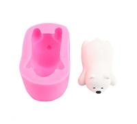 1 Piece Bear Silicone Candle Molds Mini 3D Polar Bear Candle Mold Cake Decoration DIY Handmade Fondant Clay Chocolate Mold