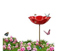 1 Piece Bee Drinker Flowers for Garden, Decorative Metal Garden Stakes, Insect Drinkers for Bees & Butterflies, Bird Bath Feeding Bowl for Lawn, Yard Decoration, Water Station for Bees