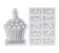 1 Piece Birthday Cake Mold, 1 Piece Number Mold, Cake Decoration Template, Casting Candle Holder Mold, Cake Insert Mold, Suitable for Making Candle Holders and Aromatherapy