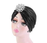 1 Piece Black Gold Velvet Turban Hat, Headwear for Women, 1920s Vintage Accessories, Women's Clothing Accessories, Costumes for Carnival, Aladdin, Halloween, Fortune Teller