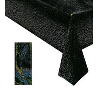 1 Piece Black Holographic Laser Tablecloths Iridescence Shiny Table Covers 40" x 108" Aqua Foil Rectangle Table cloths for Baby Shower Mermaid Undersea Ocean Birthday Party Winner Wedding Party Décor