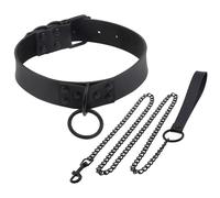 1 Piece Black Leather Collar, Cosplay Collar, Dark Style Collar, Adjustable Collar, Suitable for Parties, Cosplay Parties, Etc.