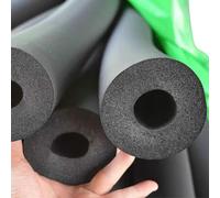 1 Piece Black Sponge Protective Sleeve Pipe Insulation Foam Tube Round Tube Lagging ID 22/25/32/43/48/60/76/89/108.0 mm Rubber Hose for Winter Indoor Pipeline Protection(ID 2-1/4"(57.0 mm))