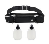 1 Piece Black Sports Waist Bag, Sports Waist Bag with Water Bottle, Running Belt, Adjustable Waist Bag, Zipper Waist Bag for Outdoor Workouts, Cycling and Hiking