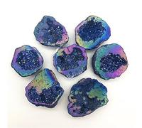 1 Piece Blue Titanium Halo Agate Quartz Cluster Point Geode Specimen Decoration Beautiful Crystal
