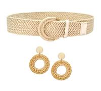 1 Piece Braided Belt, 1 Pair Retro Earrings, Simple Ladies Belt, All-Match Waist Belt, Summer Holiday Earrings, King To Wear With Accessories.