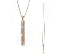 1 Piece Breathing Necklace Whistle, Stainless Steel Necklace Whistle, Decorative Matching Jewelry, Meditation Relaxation Stress Necklace Whistle, Deep Breathing Exercise Necklace (Gold)