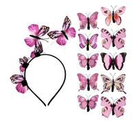 1 Piece Butterfly Headband And 10 Butterfly Hairpins, Creative Design Hair Accessories, Role-Playing Accessories, Suitable For Performances, Dances, Parties.