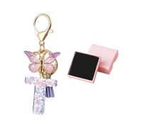 1 Piece Butterfly Letter Keychain, 1 Piece Gift Box, Colorful Letter Keychain, Tassel Pendant Keychain, Bag Pendant Keychain, Women's Keychain