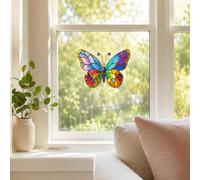 1 Piece Butterfly Window Cling, Rainbow Decal Sticker, Double Side Visible Decor for Home, 7.87 x 11.81 Inch