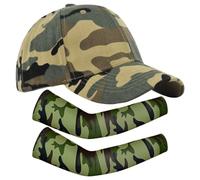1 Piece Camouflage Peaked Cap, 1 Pair of Sun Protection Sleeves, Children's Baseball Cap, Adjustable Sun Hat, Outdoor Sun Hat, Breathable Sports Hat, Summer Leisure Hat