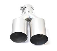 1 Piece Car Simgle Layer Dual Exhaut Pipe Universal Left Or Right Side Double Shinny Stainless Steel Car Muffler Tip Rear Muffler Tip Tail(63-76mm)