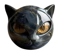1 Piece Cat Ornaments, Black Cat Gifts for Cat Lovers, Resin Cat Head Sculpture for Home Decor, Cat Crystal Ornament,Hand-Carved Crystal & Healing Stone,Cute Decoration Stones Gift for Cat Lovers