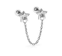 1 Piece Chain Star Zircon Piercing Stud Earrings For Women Earring Earings Jewelry Pendientes