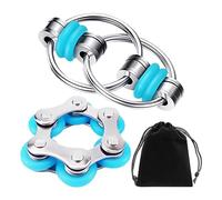 1 Piece Chain Transformation Toy with 1 Piece Metal Keychain Toy with 1 Piece Black Storage Bag, Fidget Toy, Finger Activity Toy